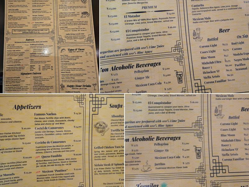 Favela's Fusion Menu