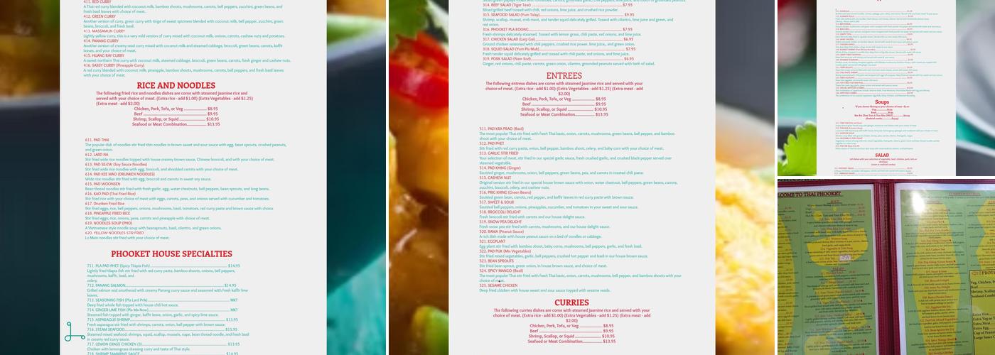 Thai Phooket II Menu