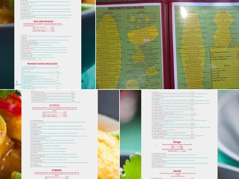 Thai Phooket II Menu