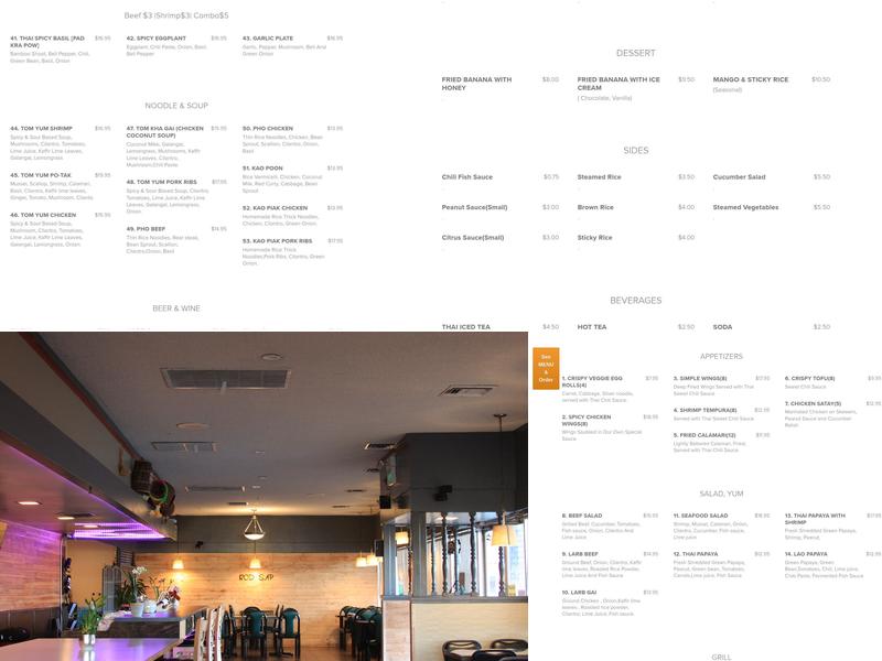 Rod-Sap Thai Lao Kitchen Menu