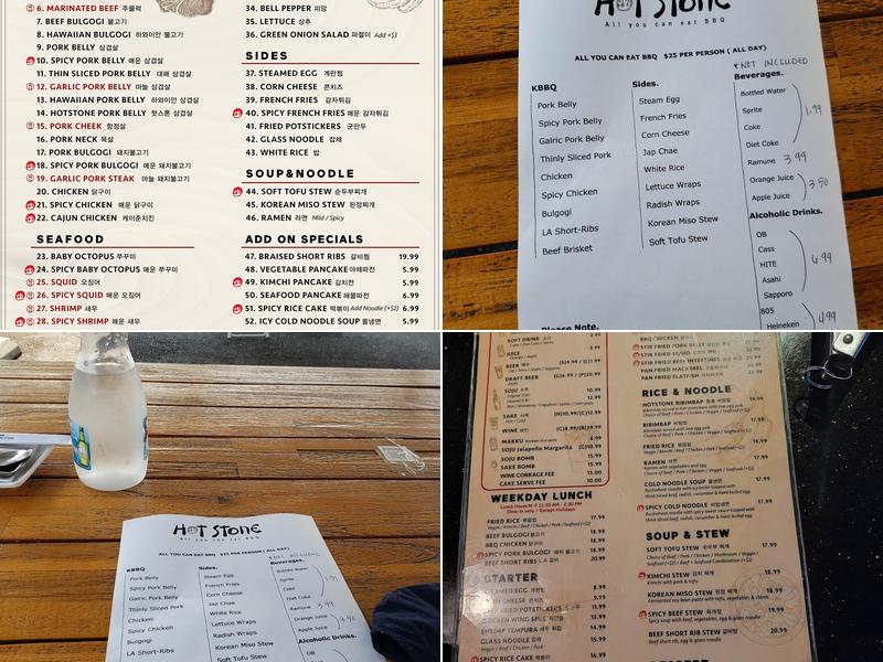 Hot Stone Korean Kitchen Menu