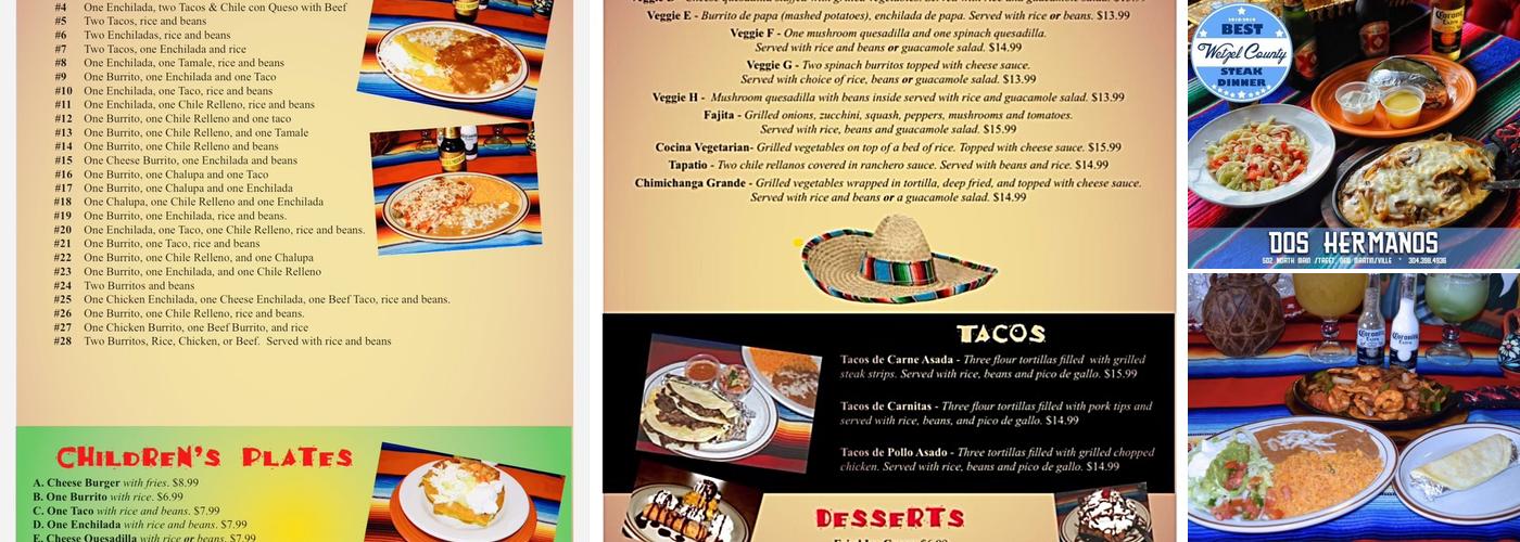 Dos Hermanos Menu