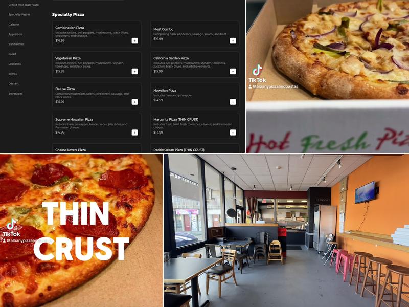 Albany Pizza and Pastas Menu