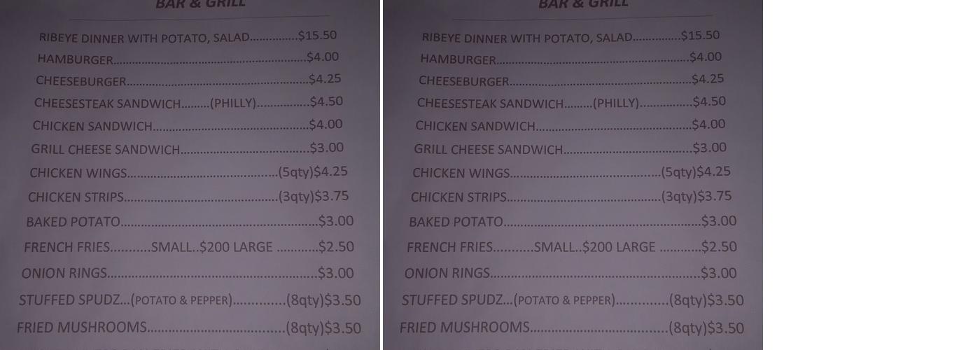 Why Not Bar & Grill Menu