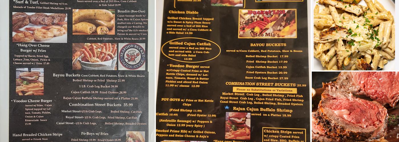 Meo Mio's Cajun & Seafood Restaurant Menu