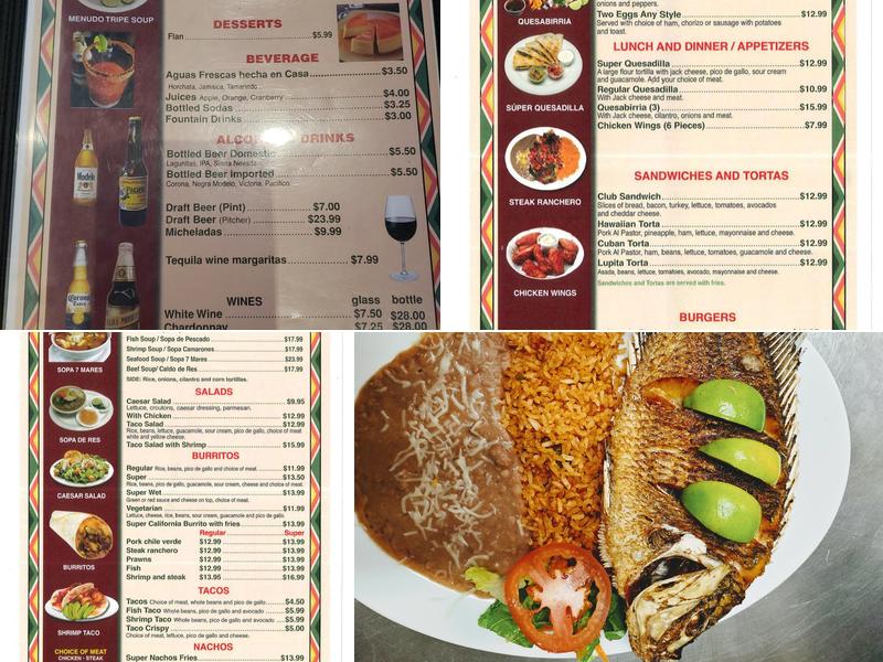 La Lupita Mexican Eatery Menu