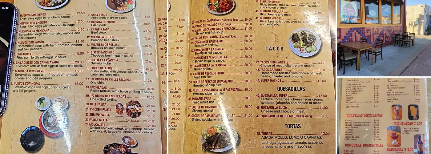 La Chona Menu