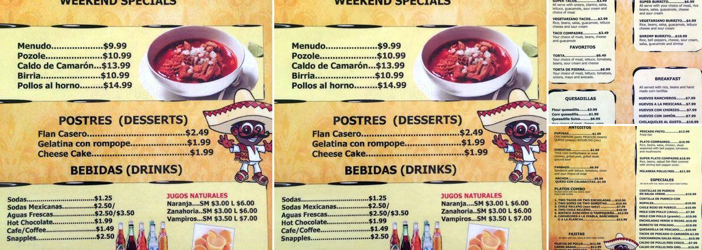 Los Compadres Menu
