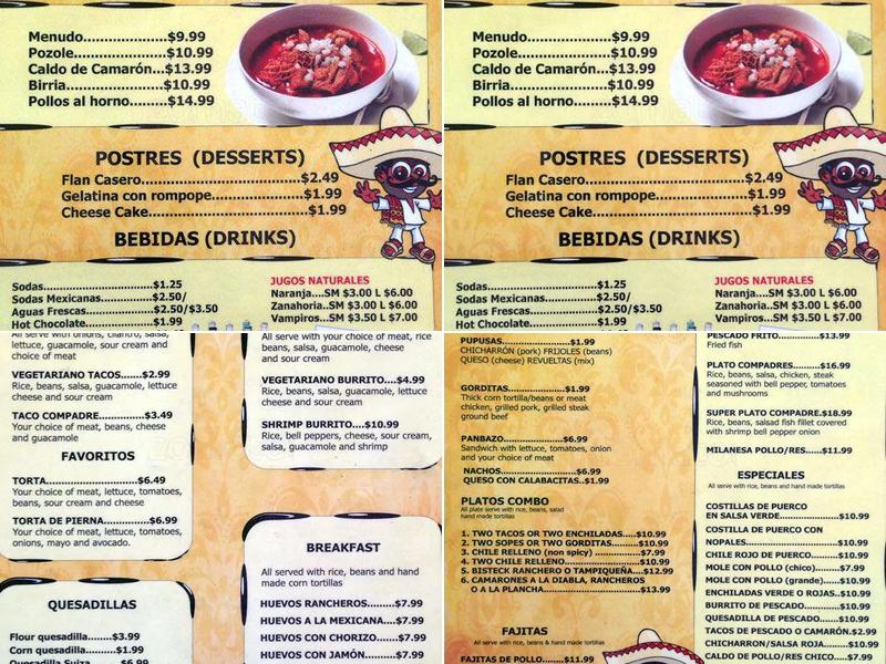 Los Compadres Menu
