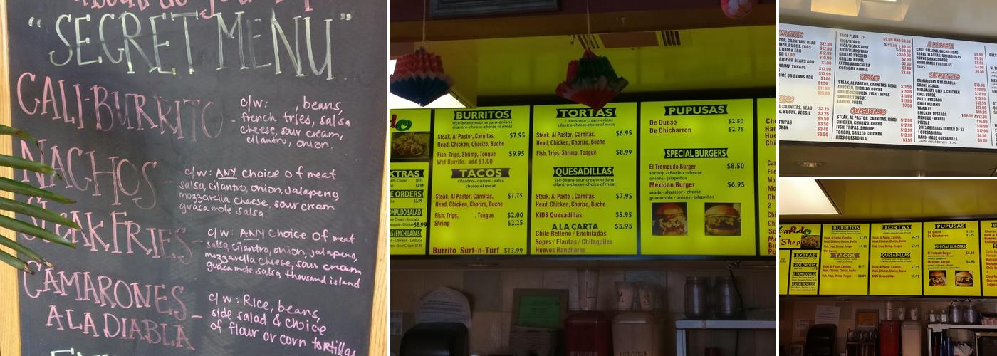 El Trompudo Taco Shop Menu