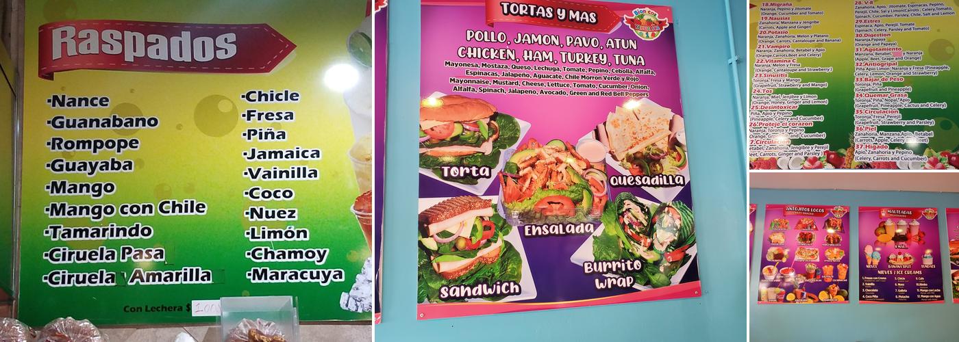 Bionicos Yahualica Menu
