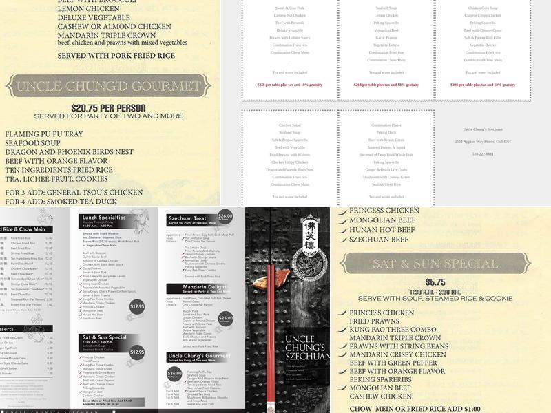 Uncle Chung Menu