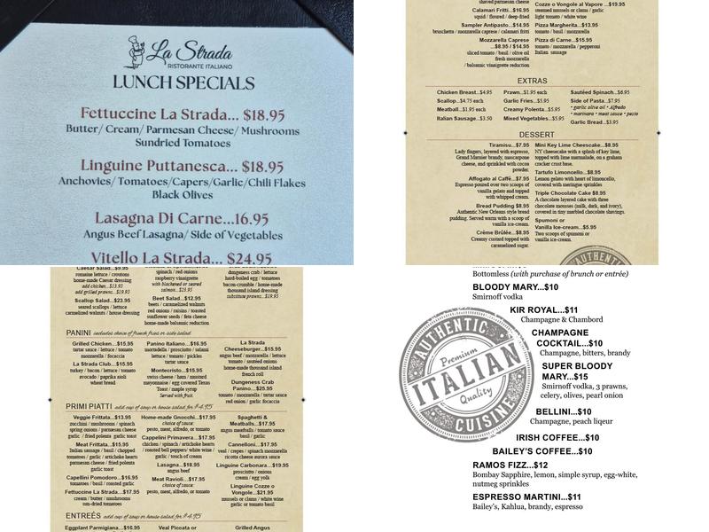 La Strada Menu