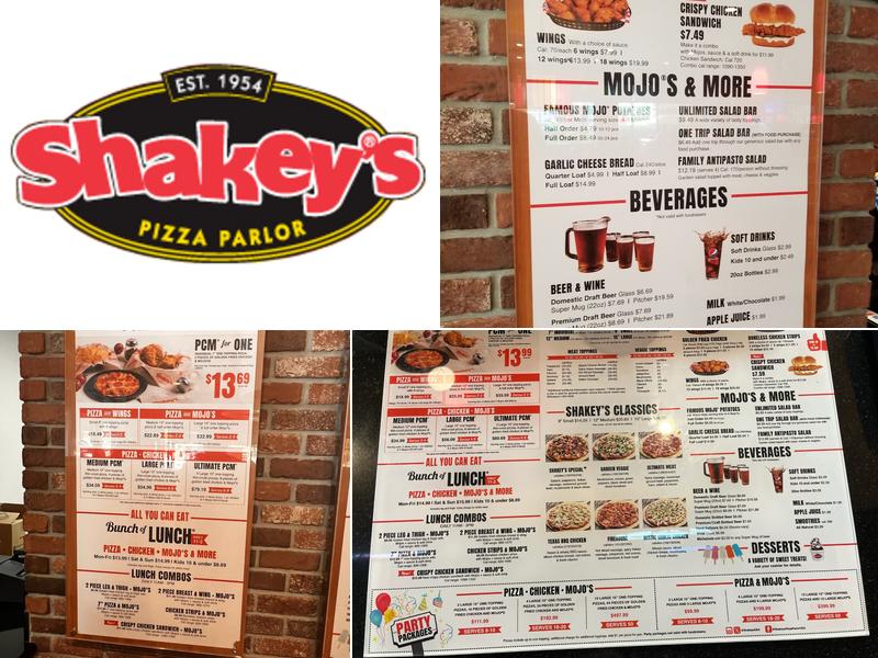 Shakey's Pizza Parlor Menu