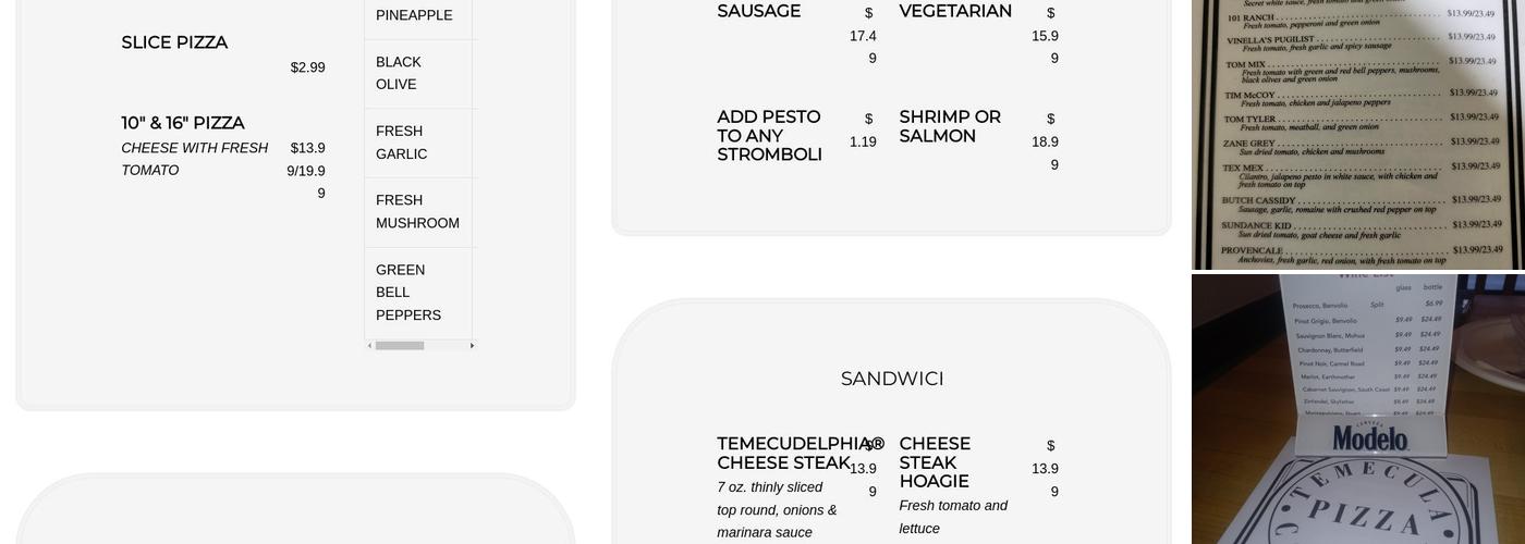 Temecula Pizza Co Menu