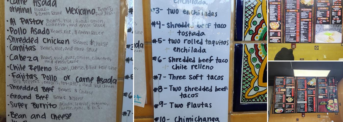 El Ranchito Taco Shop Menu