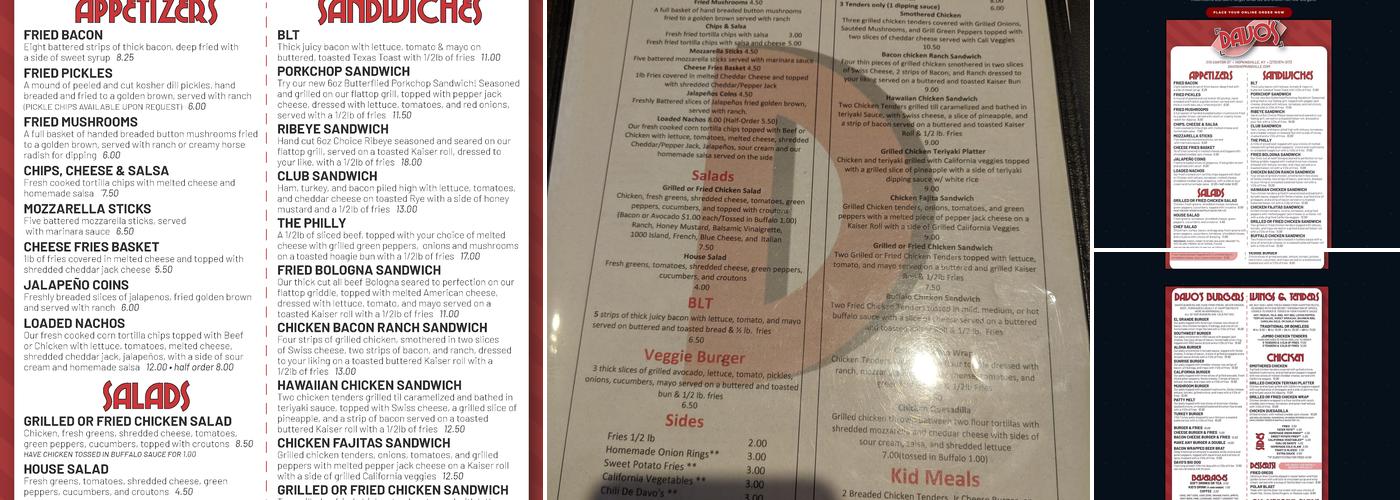 Davo's Menu