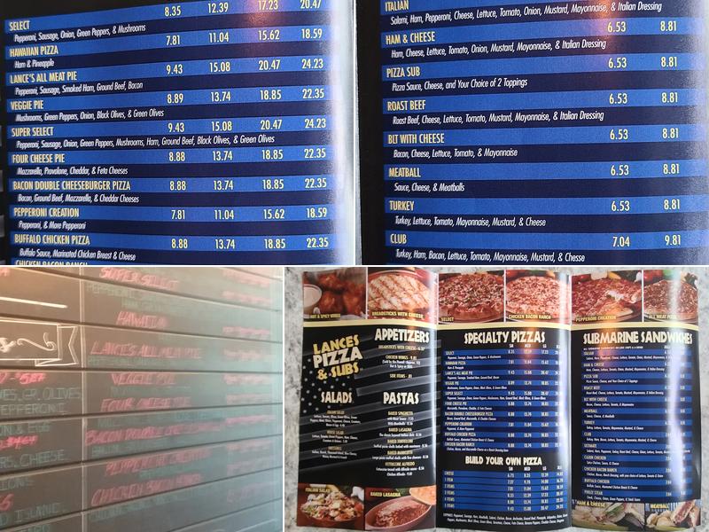 Lance's Pizza & Subs Menu