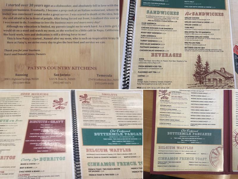 Patsy Mae's Cafe Menu