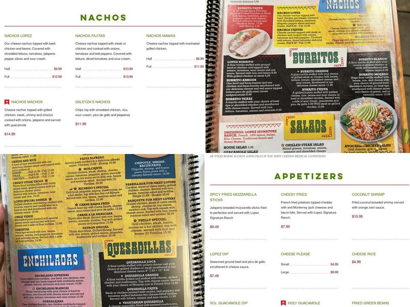 Señor Lopez Menu