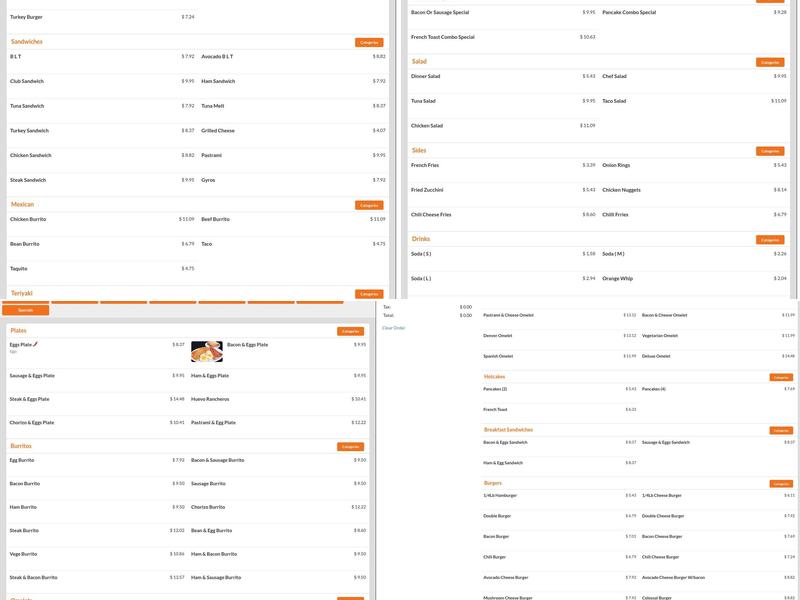 Norm's Hamburger Menu