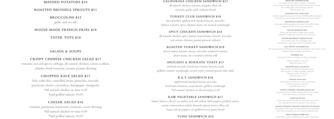 Olive & Thyme Menu