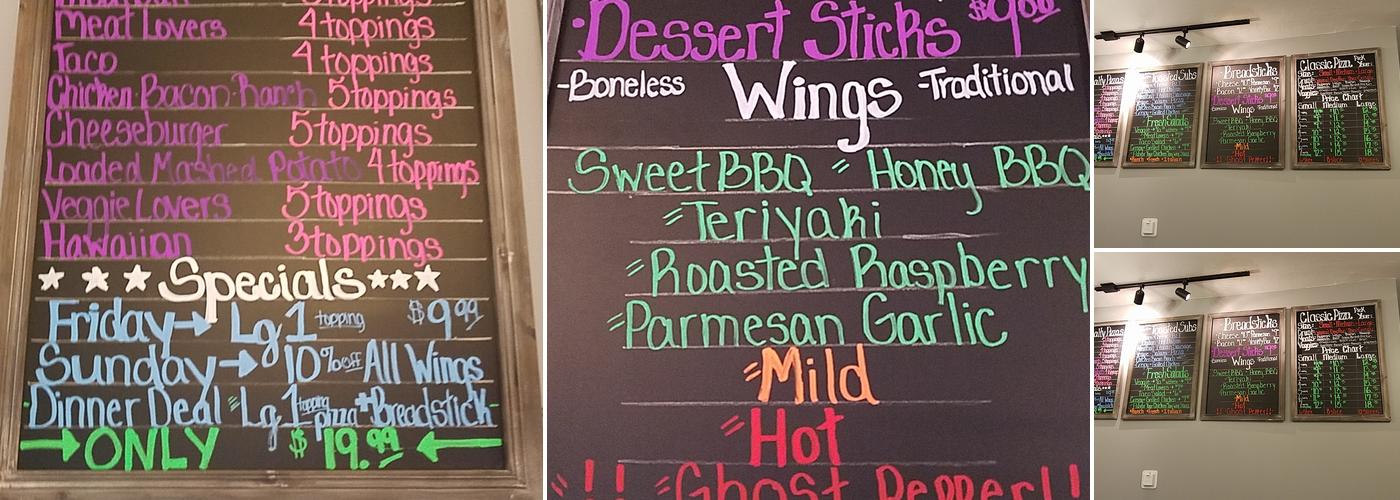 Pizza Shack Menu
