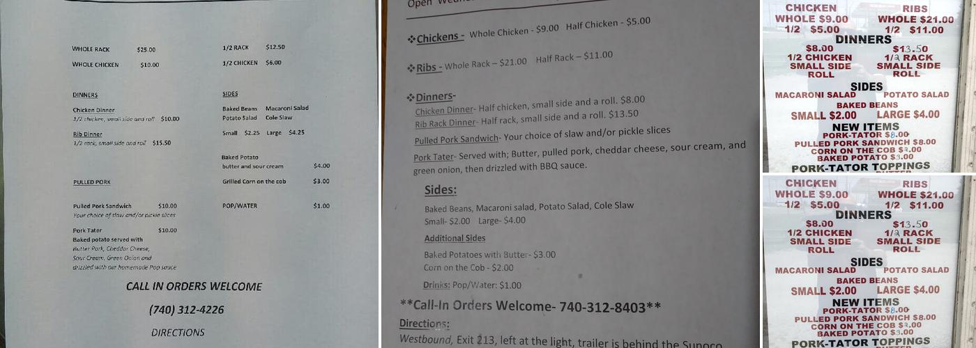 Houston's Chicken and Ribs Menu