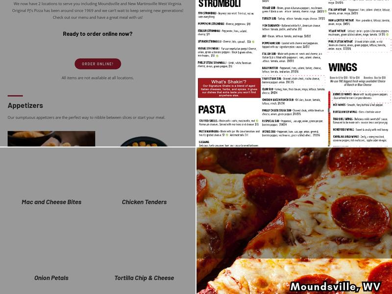 The Original PJ's Pizza - New Martinsville Menu