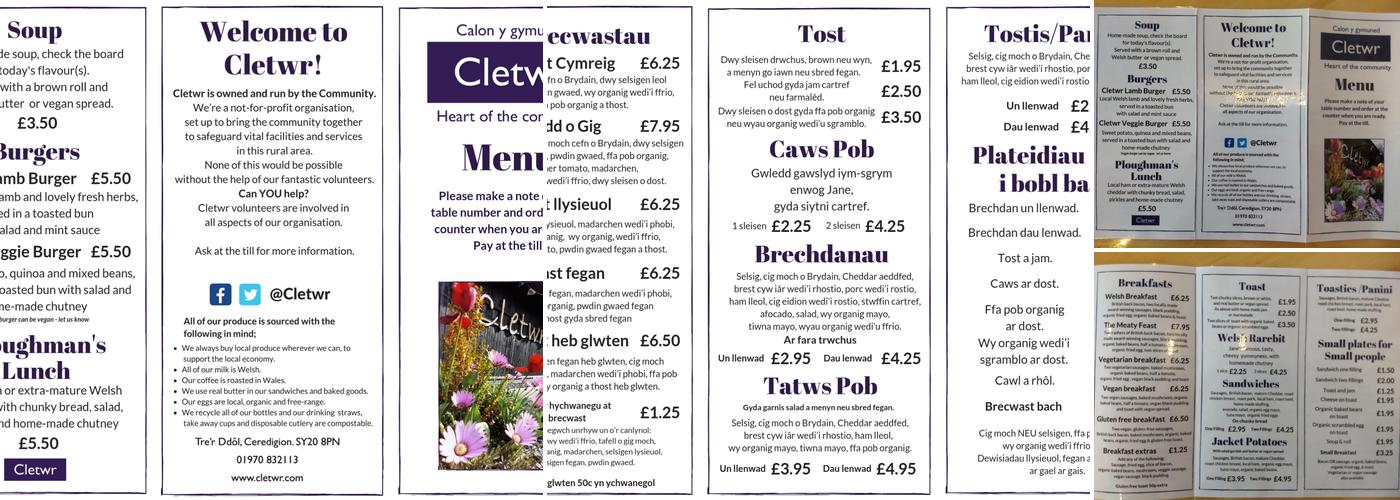 Cletwr Menu