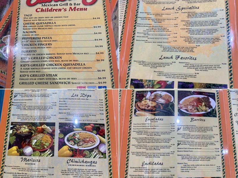 Cancun Mexican Grill & Bar Menu