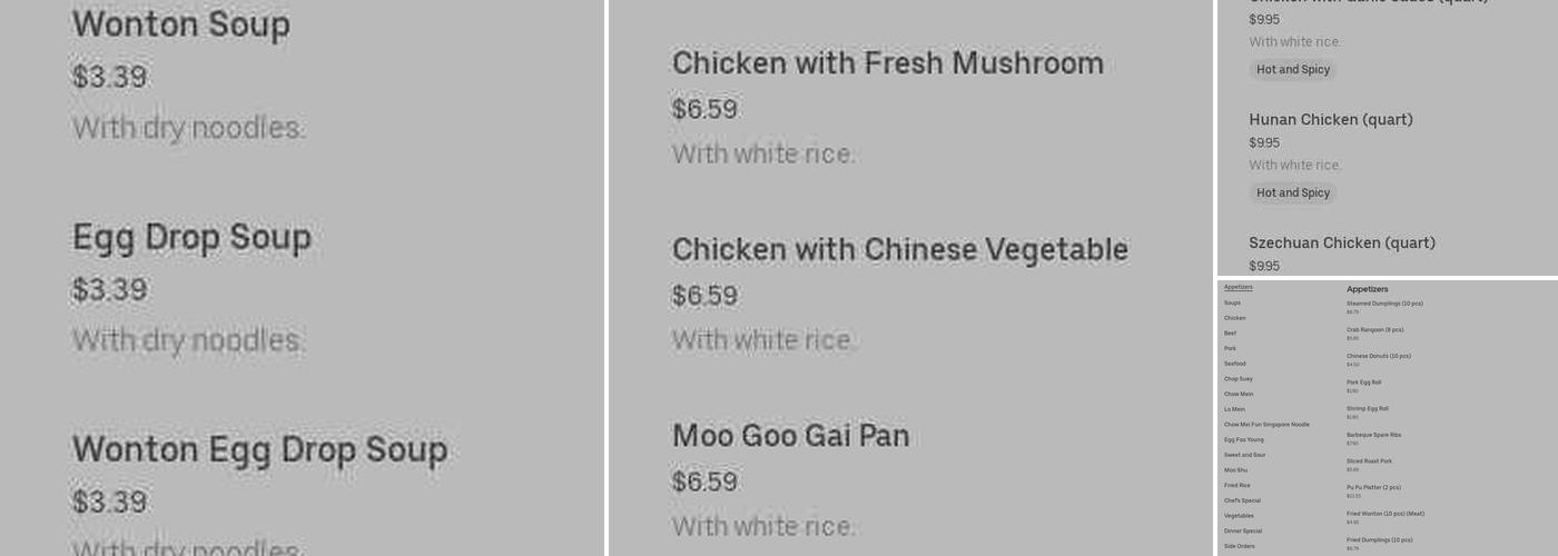 No1 Chinese Restaurant Menu