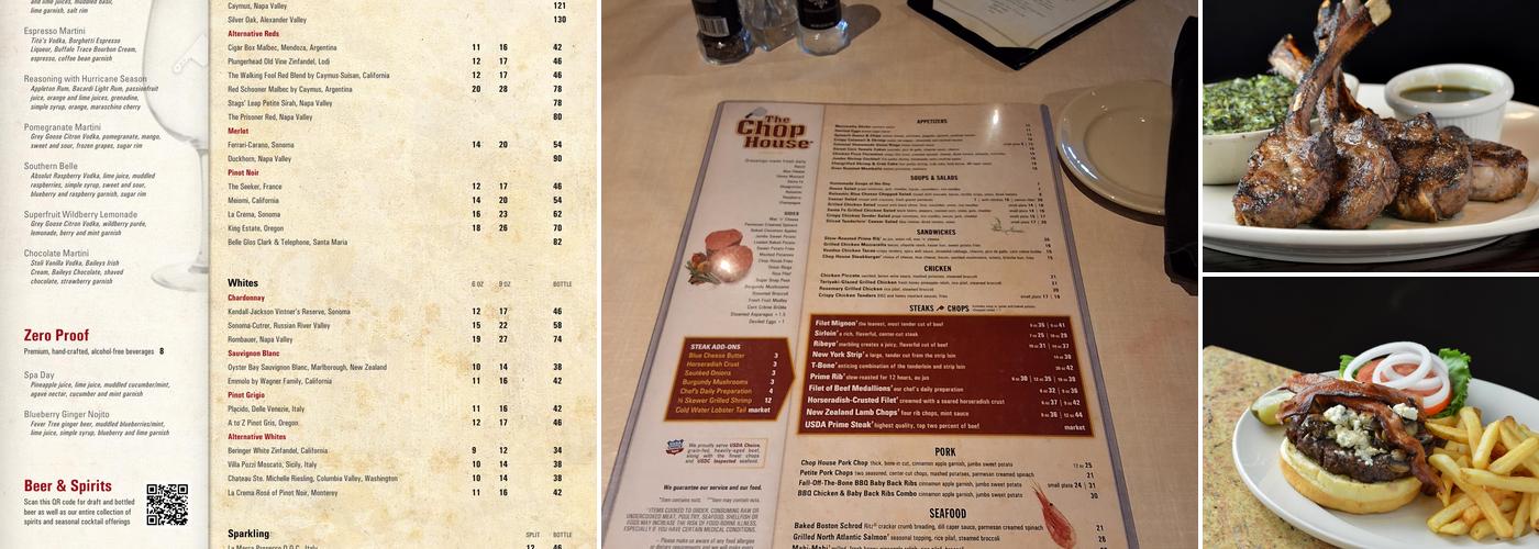 The Chop House Menu