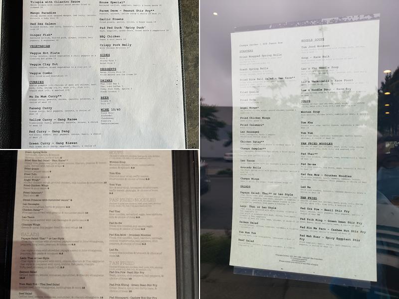 Champa Garden Restaurant Menu