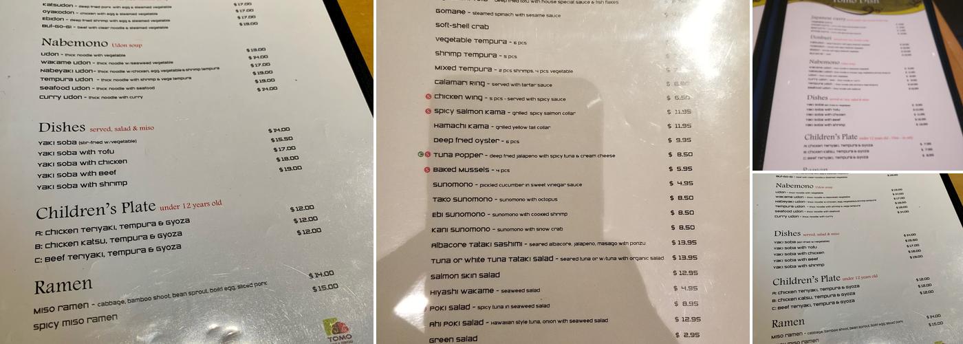 Tomo Sushi & Teriyaki Menu