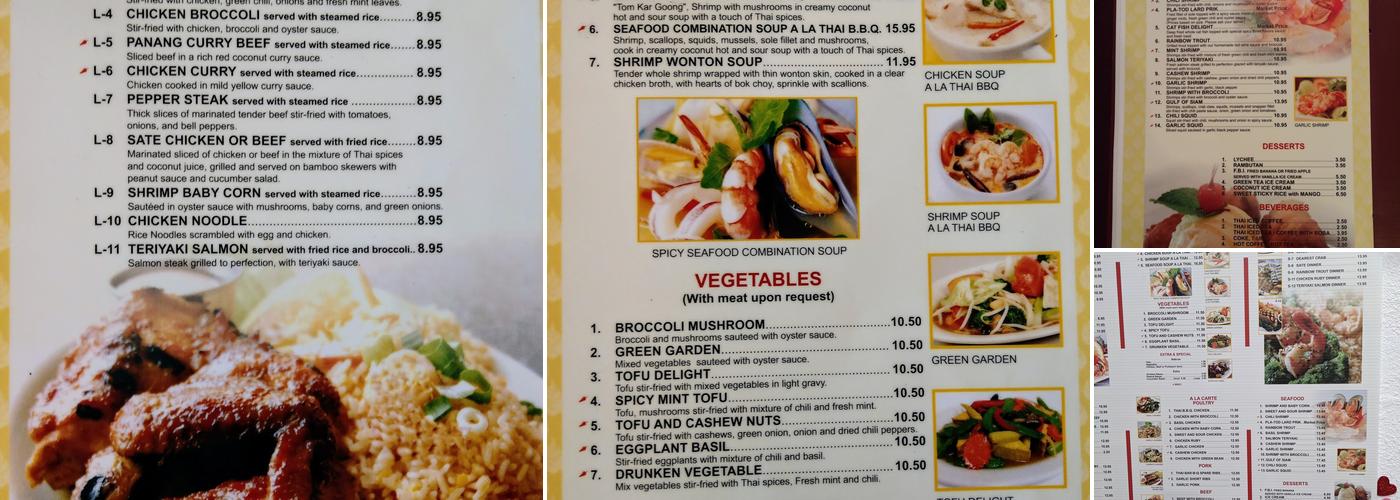 Thai Original BBQ Menu