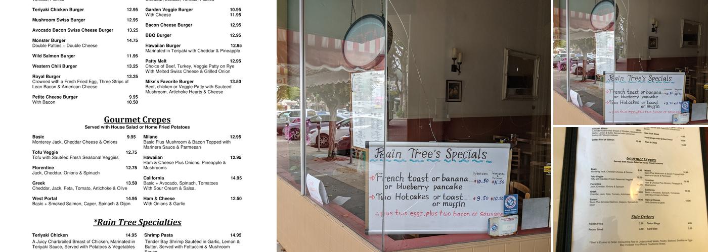 Cafe Rain Tree Menu