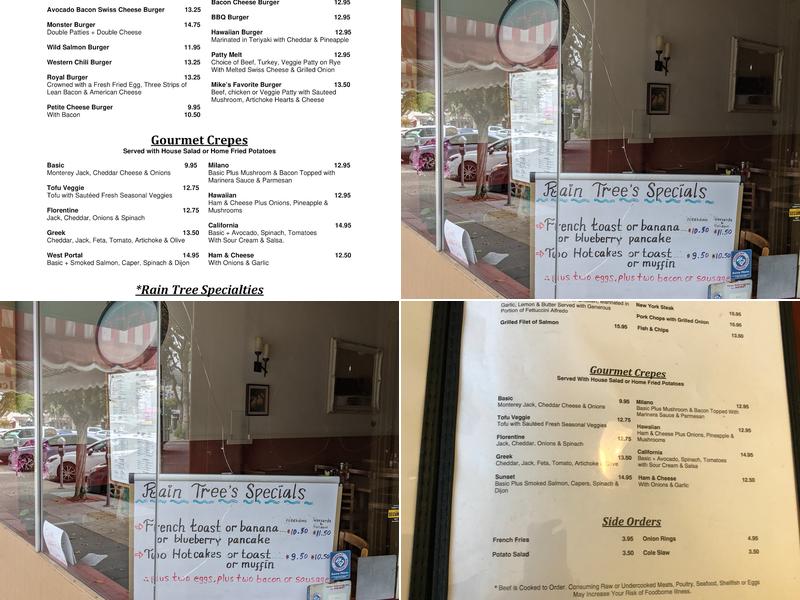 Cafe Rain Tree Menu