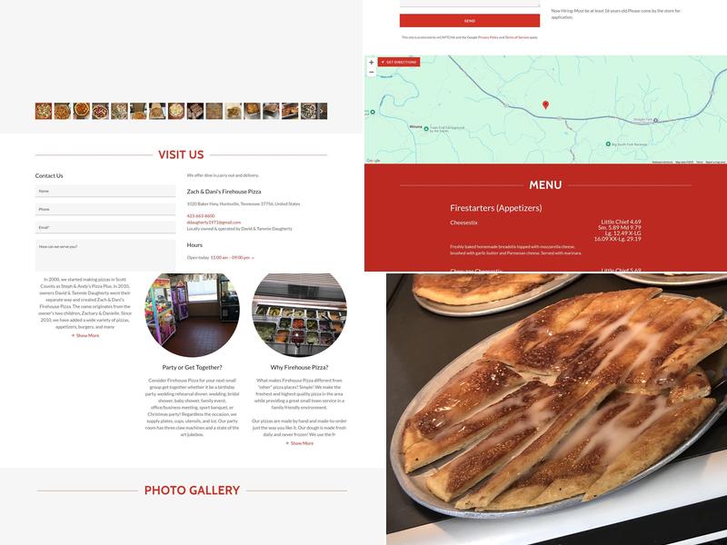 Zach & Dani’s Firehouse Pizza Menu