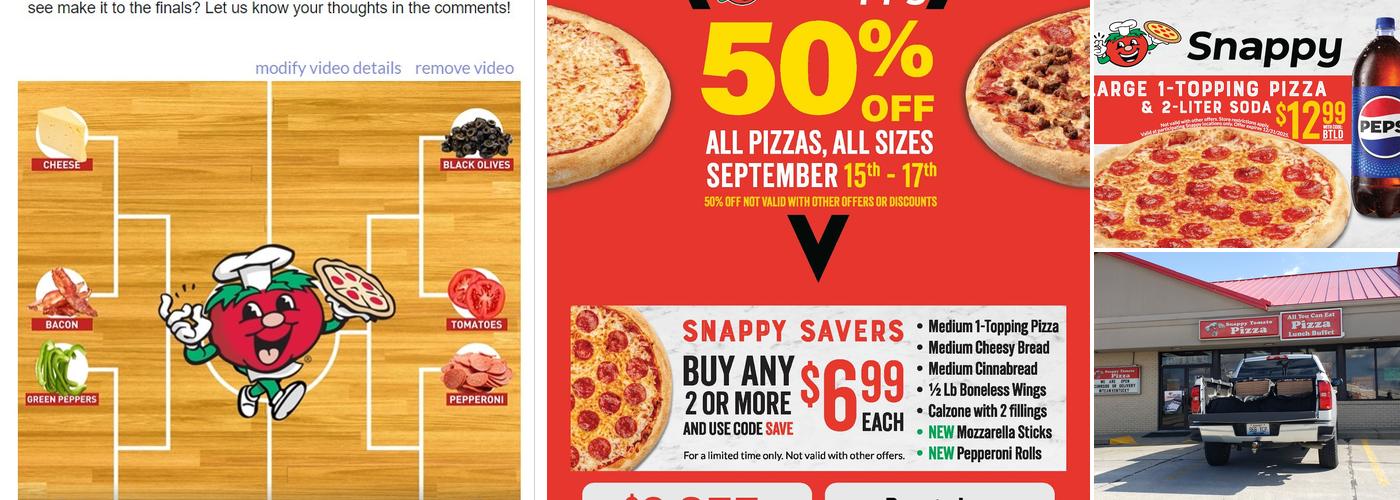 Snappy Tomato Pizza Menu