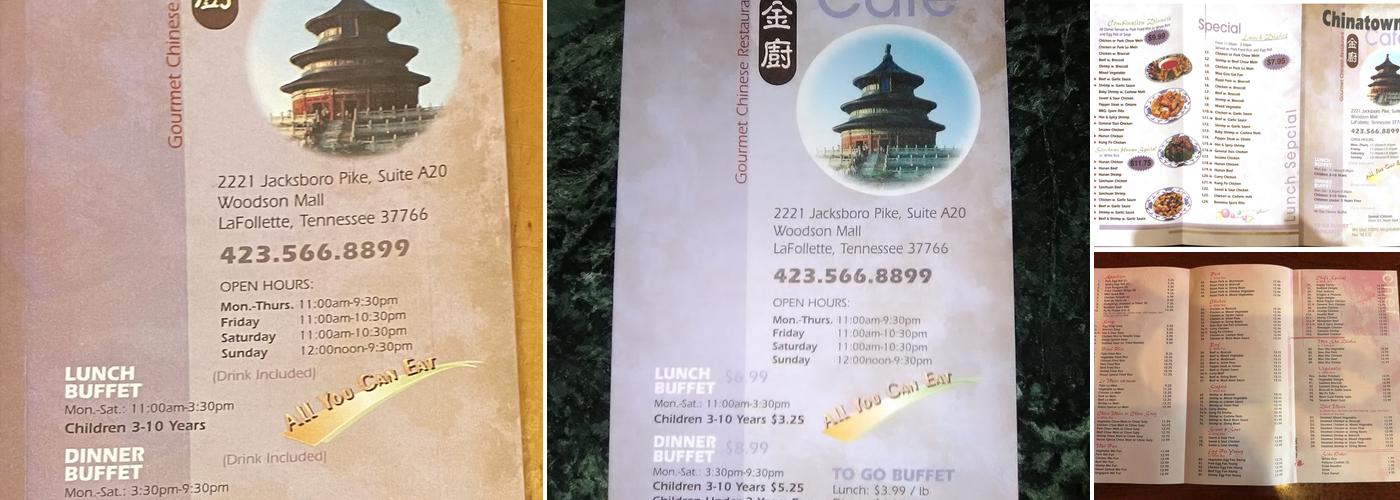 China Town Cafe Menu