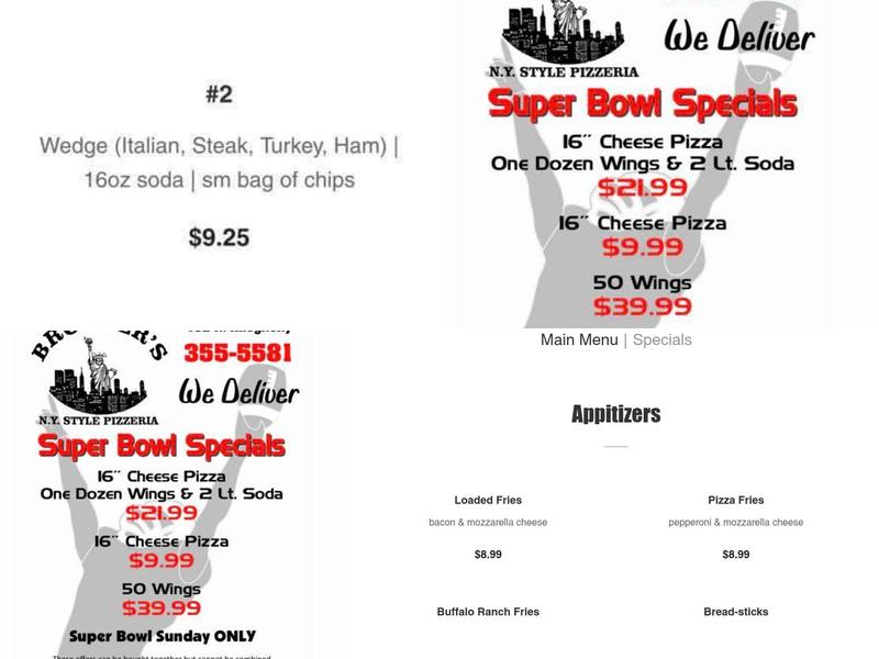 Brother's Menu