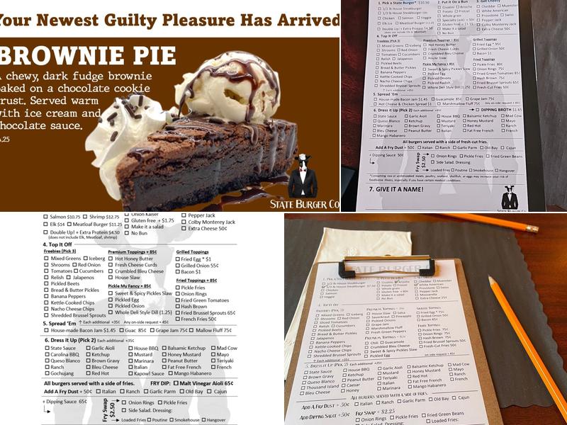 State Burger Co. Menu