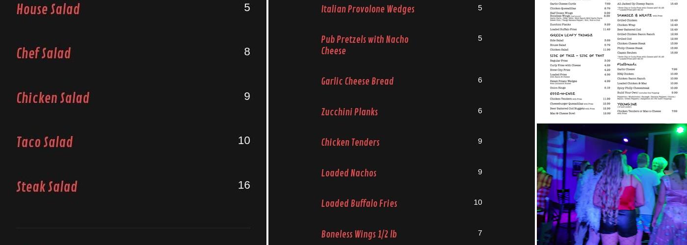 Pennington's Menu