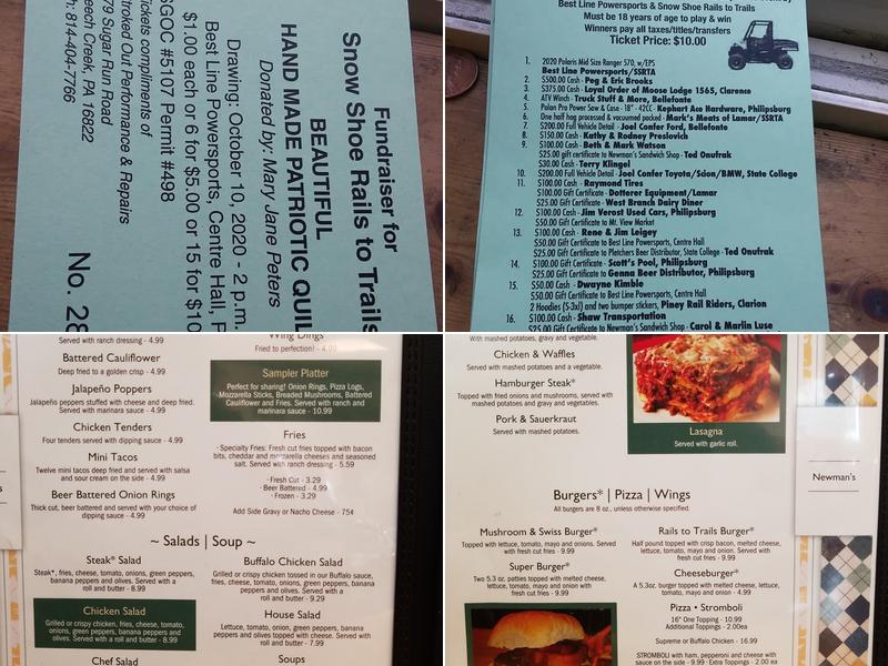 Newman's Sandwich Shop Menu