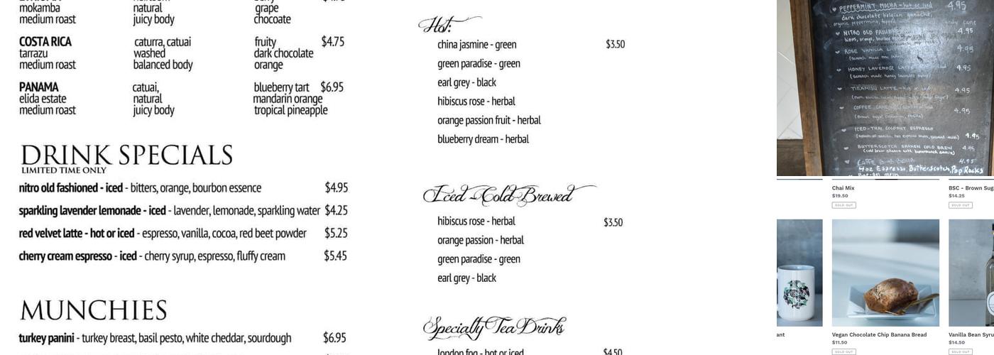 The Press Espresso Menu