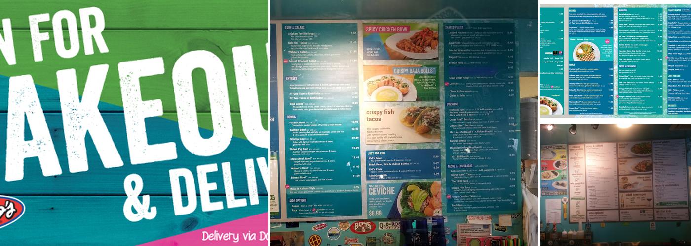 Wahoo's Fish Taco Menu