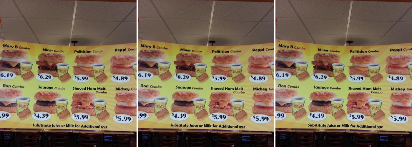 Tudor's Biscuit World Menu