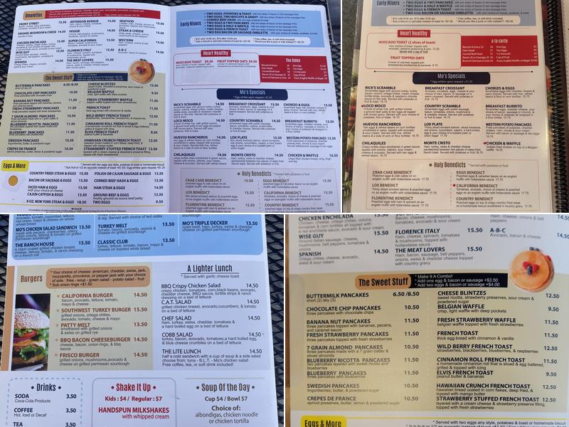 Mo's Egg House Menu