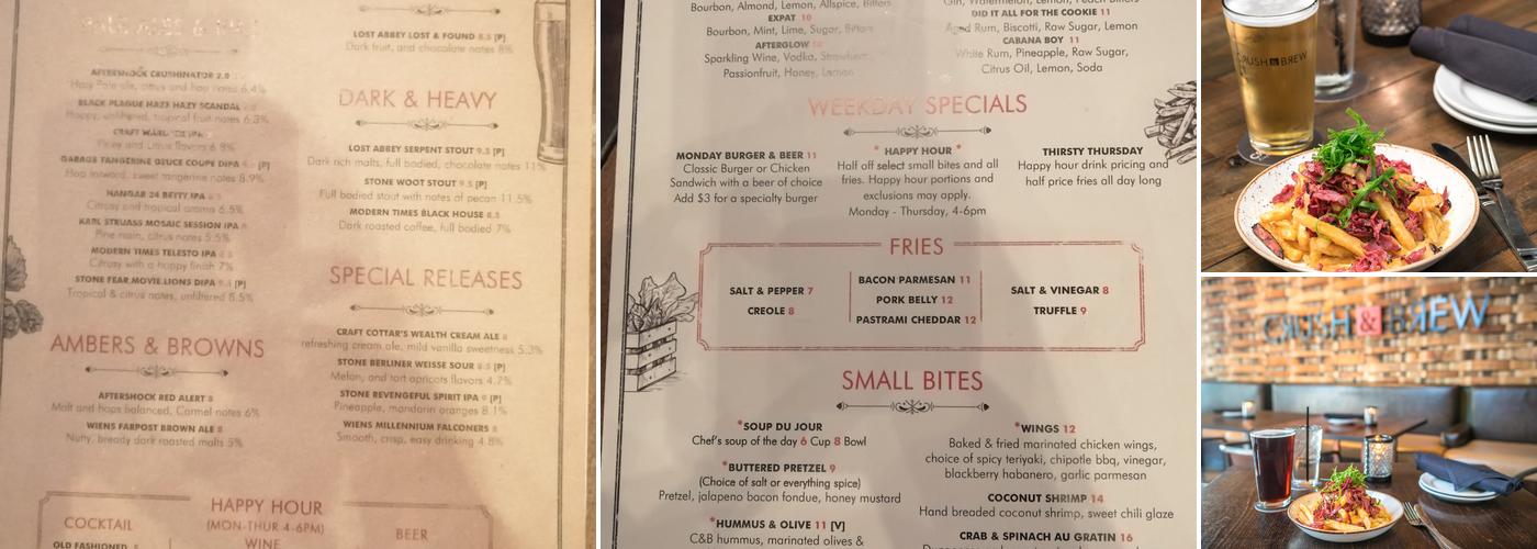 Crush & Brew Menu